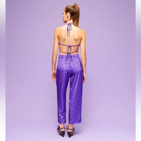NOCTURNE Pants NEW with TAGS Designer Purple Size EU 40 US Large - Picture 3 of 14